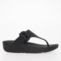 Japonki FitFlop Lulu Coveколір червоний-Buckle Raw-Edge Leather Toe-Thongs HG9-001 - Чорні