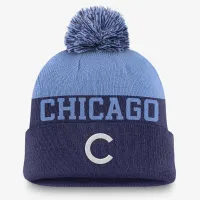Chicago Cubs Rewind Peak мужские Nike MLB Cuffed Pom Beanie синий