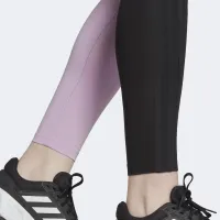 Лосины adidas Essentials 3-Stripes Colorblock хлопковыеHJ9477 - черно-розовые