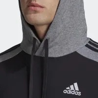 Кофта/футболка adidas Essentials Melange French Terry Толстовка с капюшоном HL1976 - черно-серая
