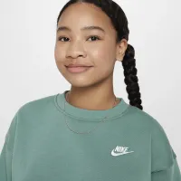 Nike Sportswear Club Fleece Big детские оверсайз свитшот цвет зеленый