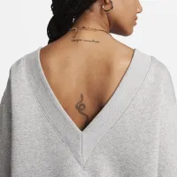 Nike Sportswear Phoenix Fleece женская оверсайз V-Neck свитшот цвет серый