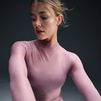 Nike Zenvy Sheer женская Dri-FIT Long-Sleeve Top цвет фиолетовый