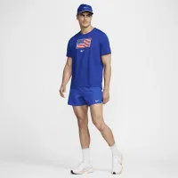 USA Miler чоловічі Nike Dri-FIT Short-Sleeve Running Top блакитний