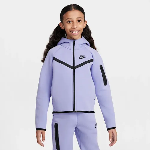 Nike Sportswear Tech Fleece Girls' Full-Zip Толстовка с капюшоном цвет фиолетовый