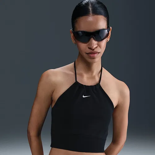Nike Sportswear Chill Terry женская Slim Cropped French Terry Halter Top цвет черный