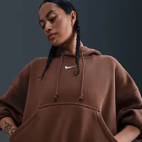 Nike Sportswear Phoenix Fleece жіноча Over-оверсайз Pullover Толстовка з капюшоном колір коричневий