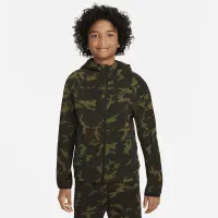 Nike Tech Fleece Big детские (для мальчиков) Camo Full-Zip Толстовка с капюшоном цвет черный