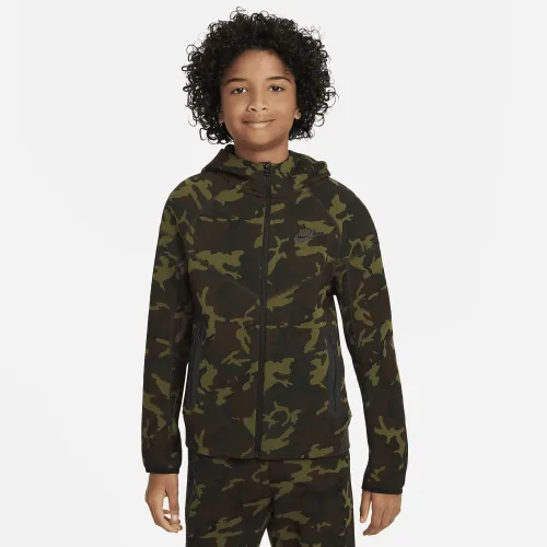 Nike Tech Fleece Big дитячі (для хлопчиків) Camo Full-Zip Толстовка з капюшоном колір чорний