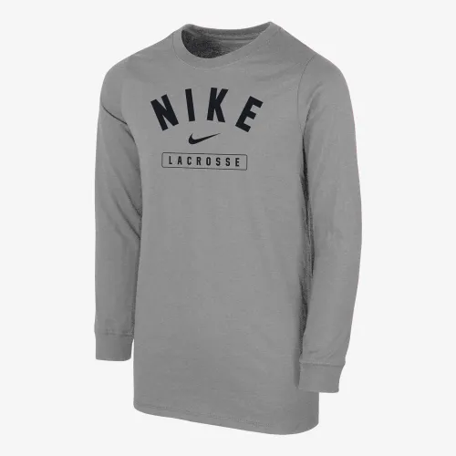 Nike Lacrosse Big детские (для мальчиков) Long-Sleeve футболка цвет серый