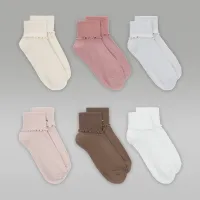 Nike Jordan Big дитячі Foldover Ankle шкарпетки (6 пар) колір коричневий