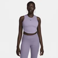Nike Sportswear Chill Knit женская Tight Cropped Mini-Rib Tank Top цвет фиолетовый