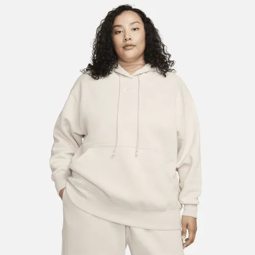 Nike Sportswear Phoenix Fleece женская оверсайз Pullover Толстовка с капюшоном (большие размеры) цвет коричневый