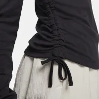 Nike Sportswear Essential женская Ribbed Long-Sleeve Mod Crop Top цвет черный