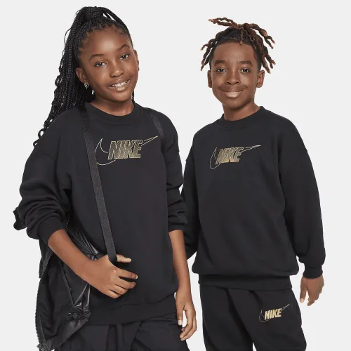 Nike Sportswear Club Fleece Big детские (Girls') Crew-Neck свитшот цвет черный