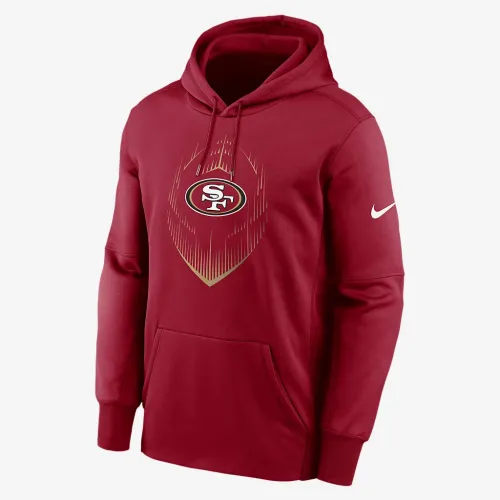 San Francisco 49ers Icon Men’s Nike Therma NFL Pullover Толстовка с капюшоном цвет красный