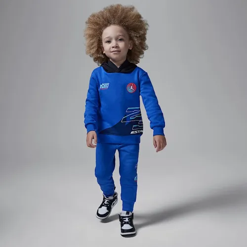 Nike Jordan MJ Moto Toddler 2-Piece Fleece Pullover Толстовка з капюшоном комплект блакитний