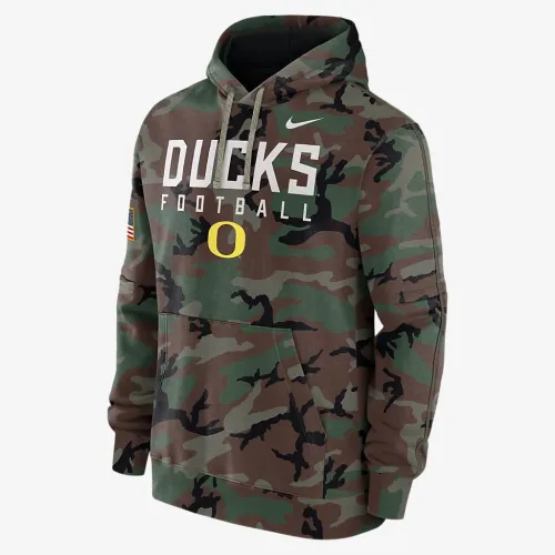 Oregon Ducks Military Appreciation Club Men’s Nike College Pullover Толстовка с капюшоном цвет зеленый