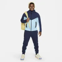Nike Sportswear Tech Fleece Big детские (для мальчиков) Full-Zip Толстовка с капюшоном (Extended Size) синий