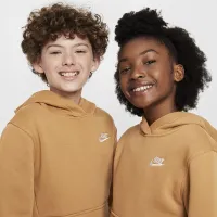 Nike Sportswear Club Fleece Big детские Pullover Толстовка с капюшоном цвет коричневый