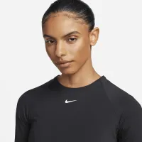 Nike Pro жіноча Dri-FIT Cropped Long-Sleeve Top колір чорний