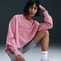Nike Sportswear Phoenix Fleece жіноча оверсайз Crew-Neck світшот Pink