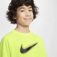 Nike Multi Big детские (для мальчиков) Dri-FIT Graphic тренировочные Top Yellow