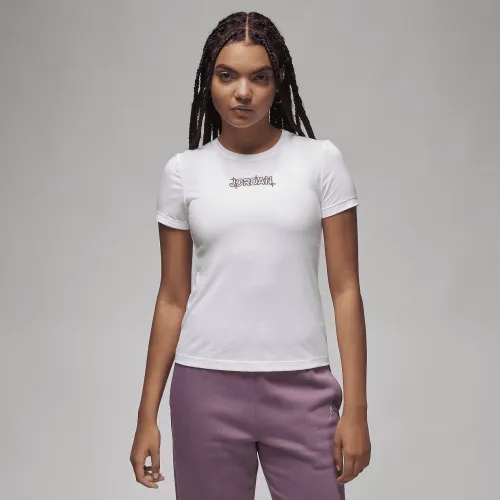 Nike Jordan жіноча Slim Graphic футболка колір білий