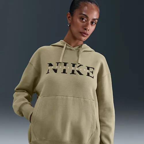 Nike Sportswear Phoenix Fleece женская оверсайз Pullover Толстовка с капюшоном цвет коричневый
