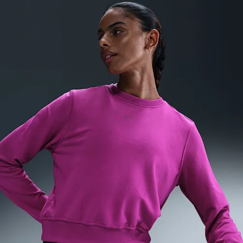 Nike Dri-FIT One женская Crew-Neck French Terry свитшот цвет фиолетовый