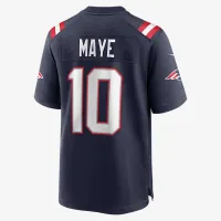 Drake Maye New England Patriots мужские Nike NFL Game Jersey синий