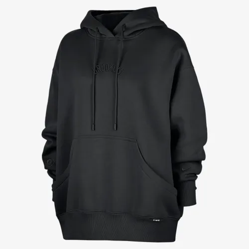 Brooklyn Nets City Edition жіноча Nike NBA Phoenix Fleece Premium Толстовка з капюшоном колір чорний