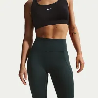 Nike Universa женская С высокой Талией Full-Length лосины with No Front Seam цвет зеленый
