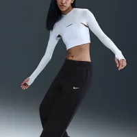 Nike Sportswear Phoenix Fleece женская С высокой Талией Wide-Leg Pants цвет черный