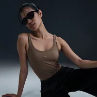 Nike Sportswear Chill Knit жіноча Tank Top колір коричневий