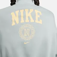 Nike Sportswear Phoenix Fleece Heritage женская оверсайз 1/2-Zip Crop свитшот цвет серый