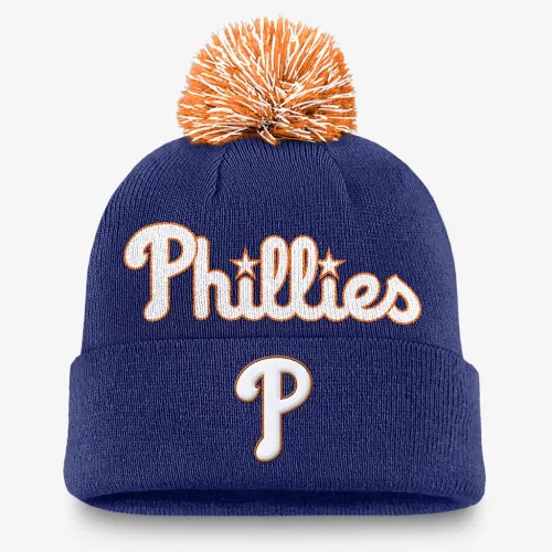 Philadelphia Phillies Peak чоловічі Nike MLB Cuffed Pom Beanie блакитний