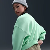 Nike Sportswear Club Fleece Girls' Boxy Crew-Neck свитшот цвет зеленый