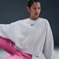 Nike Sportswear Phoenix Fleece жіноча Over-оверсайз Crew-Neck світшот колір коричневий