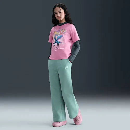 Nike Sportswear Club Fleece Girls' Wide-Leg Pants цвет зеленый