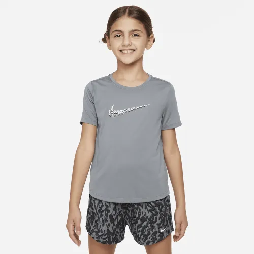 Nike One Big дитячі (Girls') Short-Sleeve тренувальні Top колір сірий