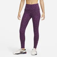 Nike One женская С высокой Талией Printed лосины цвет фиолетовый