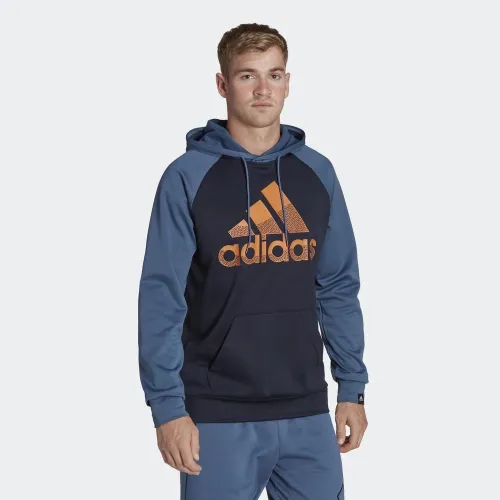 Кофта/футболка adidas Aeroready Game And Go Big Logo Толстовка с капюшоном HK9827 - гранатово-синяя