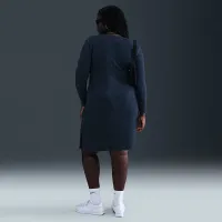 Nike Sportswear Chill Knit жіноча Tight Long-Sleeve Midi Mini-Rib Костюм (великі розміри) блакитний