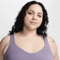 Nike Alate женская Light-Support Padded Sports Bra Tank Top (большие размеры) цвет фиолетовый