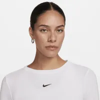 Nike Sportswear Essential женская Ribbed Long-Sleeve Mod Crop Top цвет белый