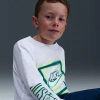 Nike Glow With Me Little детские Long Sleeve футболка цвет белый