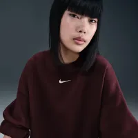 Nike Sportswear Phoenix Fleece женская Over-оверсайз Crew-Neck свитшот цвет красный