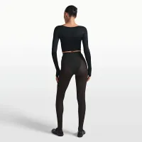 NikeSKIMS Stretch Knit женская Long-Sleeve Wrap Top цвет черный