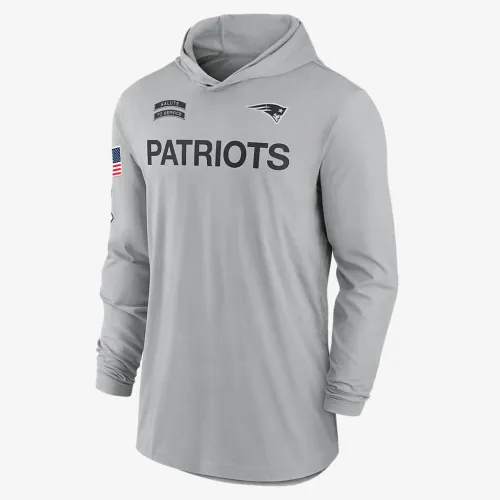 New England Patriots Salute to Service Edge Mascot Lockup Men’s Nike Dri-FIT NFL Long-Sleeve Hooded Top колір сірий